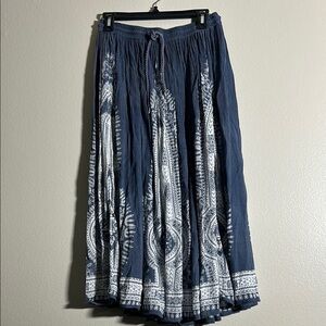 Philosophy Bohemian Blue and White Maxi Skirt